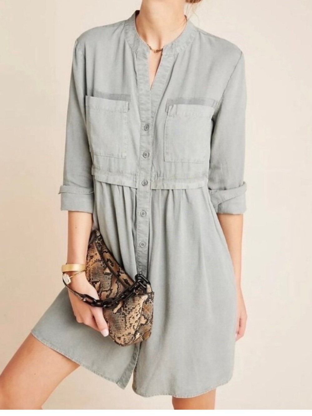 Cloth & Stone Lila Chambray Shirtdress